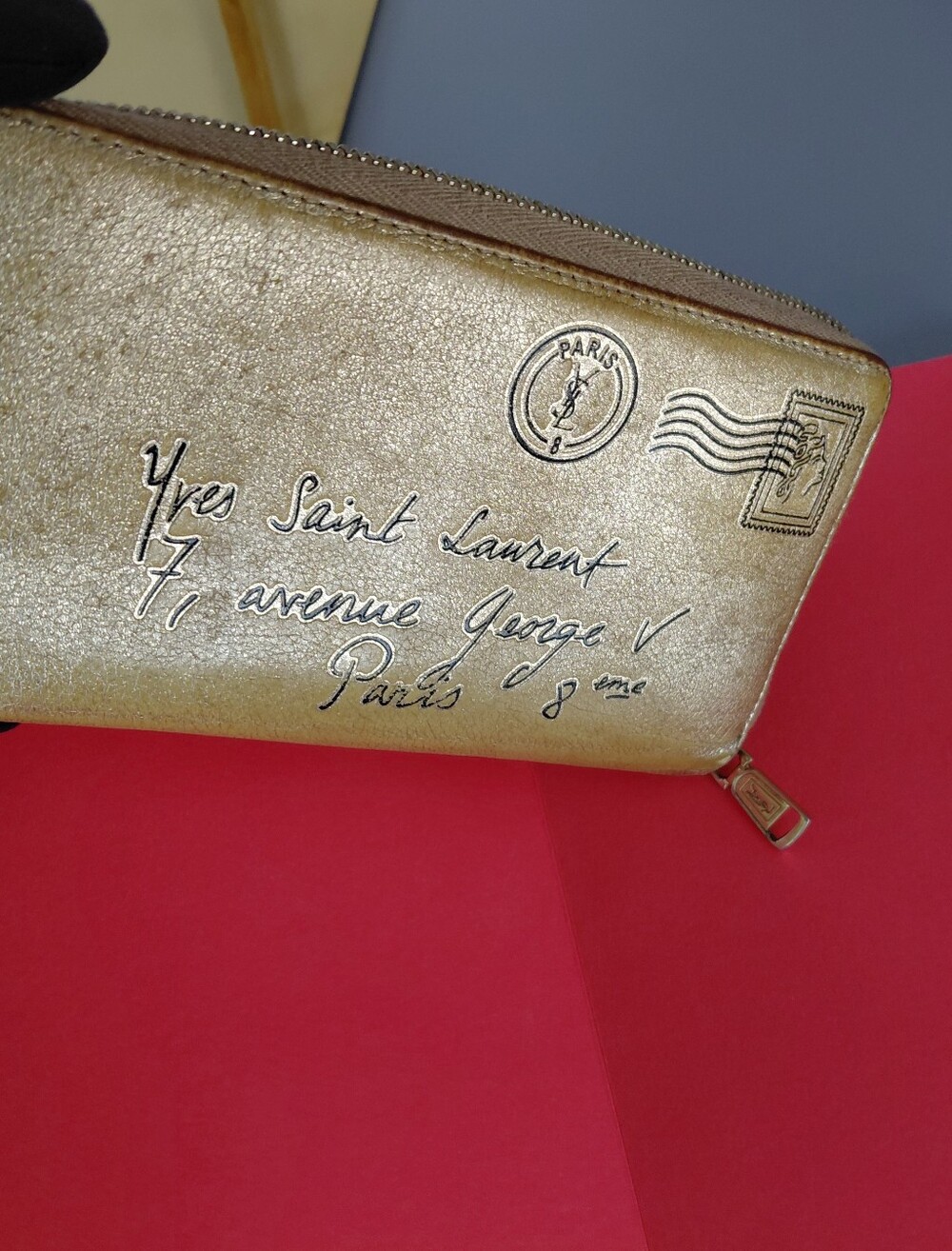 Yves Saint Laurent Metallic Gold Wallet - Picture 8 of 10